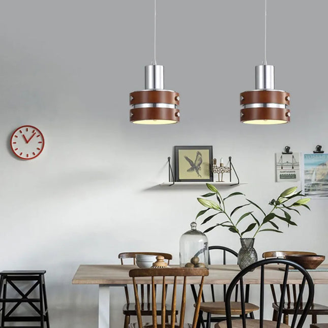Suspension intérieure en bois et métal chromé design — LZ4G7XQ