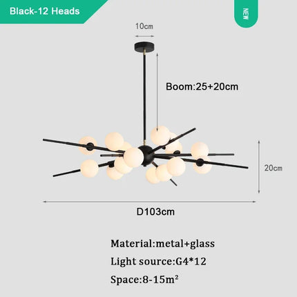 Lustre moderne en verre pour éclairage intérieur design — LZ4X9T2