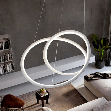 Suspension LED moderne avec anneau doré pour intérieur — LZ4X9P