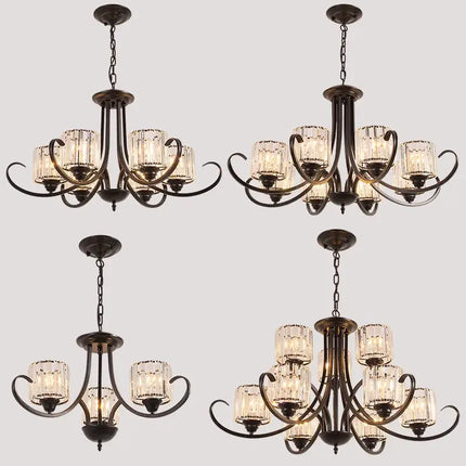 Lustre suspension cristal rétro pour décoration intérieure — LZ4G7XQ