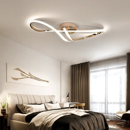 Plafonnier LED moderne finition dorée chromée pour intérieur — LZ4X9P2