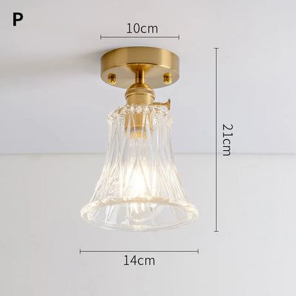 Lustre vintage japonais en verre pour balcon et entrée — LZ4M9Q2