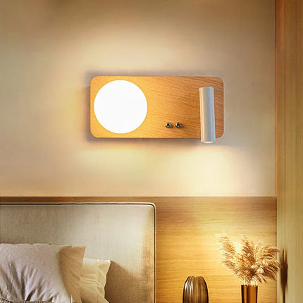 Applique murale LED en bois massif style haricots magiques — LZ4X9P2