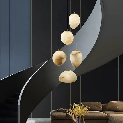 Suspension LED géométrique en marbre à intensité variable — LZ7FQ2
