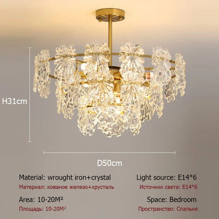 Lustre suspension moderne en cristal orné de fleurs — LZ4X9T