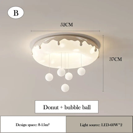Plafonnier en forme de beignet pour chambre d’enfant, design chaleureux — LZ4X9P