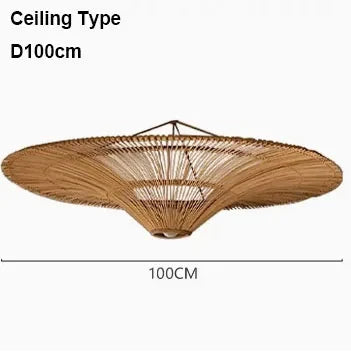 Lustre suspension en rotin au design parapluie nordique — LZ4P9XQ