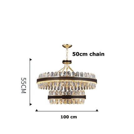 Lustre rond moderne à LED avec cristaux — LZ4X9T2