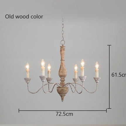 Lustre suspension en bois style américain rural vintage pour salon et salle à manger — LZ4X9B