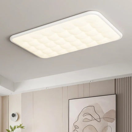 Plafonnier moderne simple couleur crème avec protection oculaire — LZ4X9T1