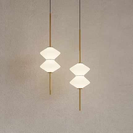 Suspension LED en verre blanc moderne