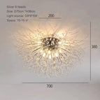 70cm argent 8 têtes / Blanc chaud 3000K