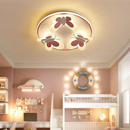 Plafonnier papillon rose décoratif pour chambre d’enfant — LZ4F7XQ