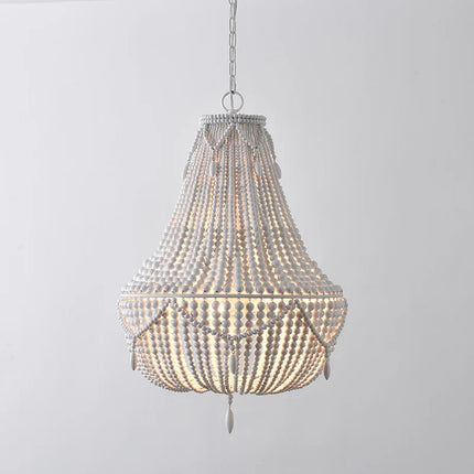 Suspension bohème artisanale en bois massif — LZ4X9T2