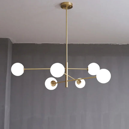 Lustre nordique en cuivre avec verre créatif et forme haricot — LZ4D9XQ