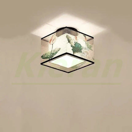 Plafonnier LED moderne motif lotus et oiseau pour hôtel et KTV — LZ4X9T
