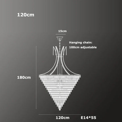lustre en cristal chrome pour éclairage intérieur élégant