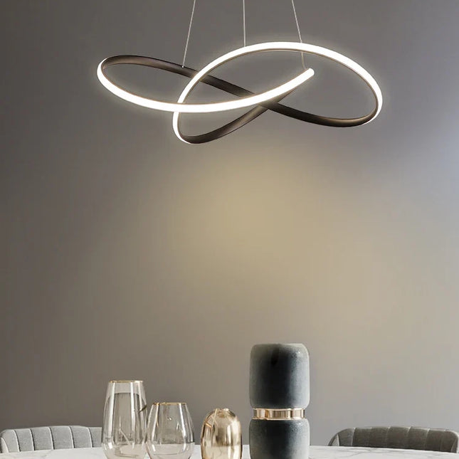 suspension LED torsadée design nordique intensité variable