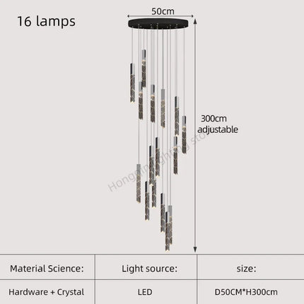 Lustre moderne en cristal pour éclairage intérieur élégant — LZ4X9Q2