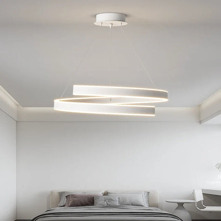 Lustre rond noir et blanc pour salon, salle à manger et cuisine — LZ4N7Q2F