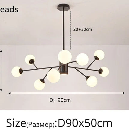 Lustre suspension en verre design haricot magique nordique — LZ4XJ9