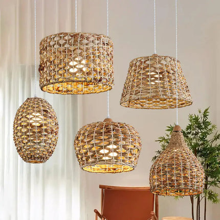 Suspension rotin style wabi sabi pour décoration moderne — LZ4X9T