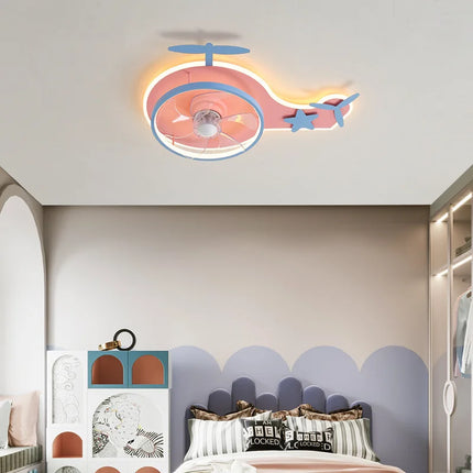 Plafonnier LED ventilateur avion pour enfant avec télécommande réglable — LZ4X9T