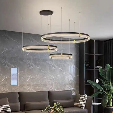 Lustre LED anneau moderne en acrylique avec cercle intérieur — LZ4X9M