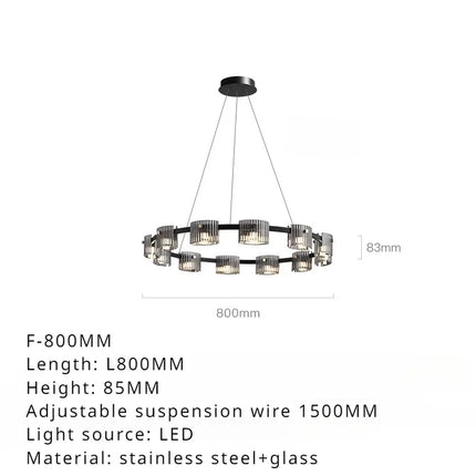 lustre sandyha moderne minimaliste abat-jour verre led suspendu