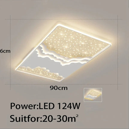 Plafonnier LED intelligent design ciel étoilé pour salon et salle à manger — LZ4P9XJ2