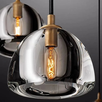 Lustre rétro américain en laiton et cristal pour éclairage élégant — LZ4N7Q2M