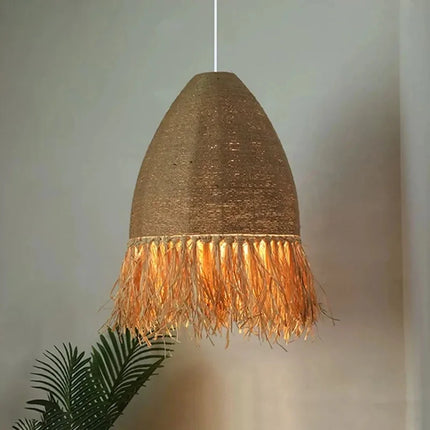 Suspension en rotin style rétro Wabi Sabi pour intérieur — LZ4X9T2