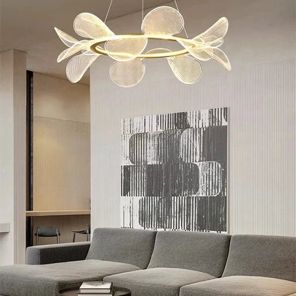 Lustre suspension minimaliste en acrylique à pétales design — LZ4XJ9