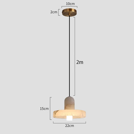 Lustre en marbre espagnol avec structure en cuivre pour restaurant et B&B — LZ4X9T