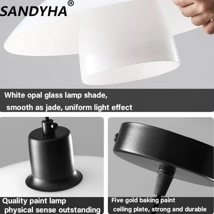 Lustre suspension en verre au design danois moderne — LZ4F9X2