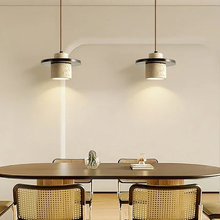 Suspension en pierre et bois à cordon réglable pour restaurant — LZ4X9TQ
