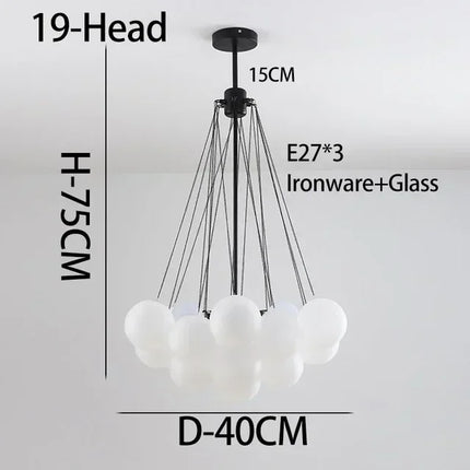 Suspension moderne en verre lait magique forme haricot — LZ4X9P2