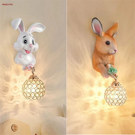 Applique murale lapin en résine au style pastoral pour décoration intérieure — LZ4G7XQ