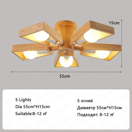 Lustre suspension en bois style nordique pour décoration d’intérieur — LZ4P9XJ