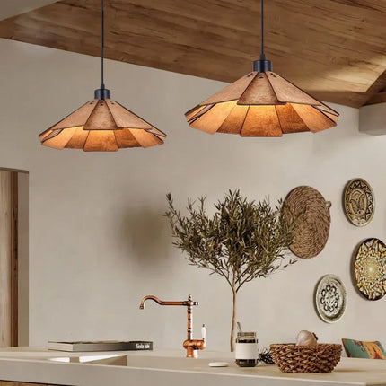 Suspension en bois style rétro japonais pour décoration intérieure — LZ4M7Q2