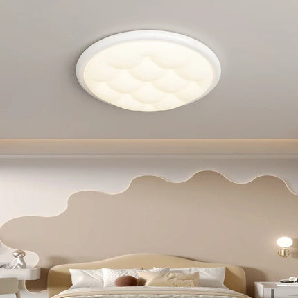 Plafonnier moderne simple couleur crème avec protection oculaire — LZ4X9T1