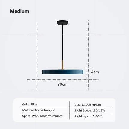 suspension led moderne lumière disque suspendus décoration luminaire lustre