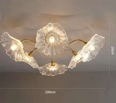 Lustre moderne en verre design fleur de lotus lumineux — LZ4X9P2