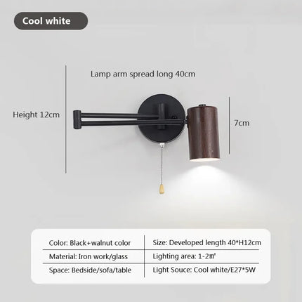 Lampe de chevet nordique pivotante pour lecture et étude — LZ4X9Q