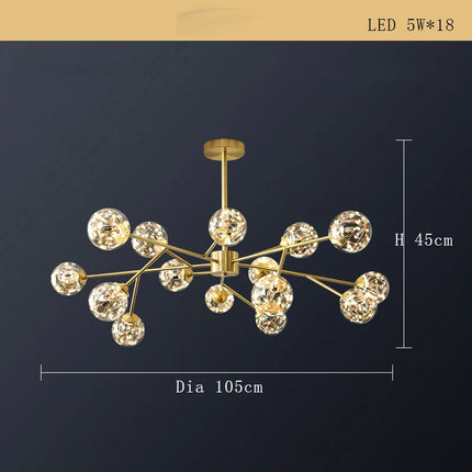 Lustre minimaliste en cuivre avec abat-jour étoile LED — LZ4X9T2