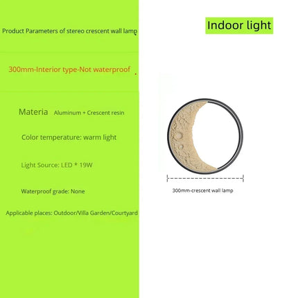 Applique murale LED forme lune étanche pour jardin extérieur — LZ4X9T2