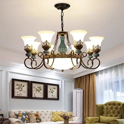 Lustre classique vintage en céramique et verre ancien — LZ4P9XQ