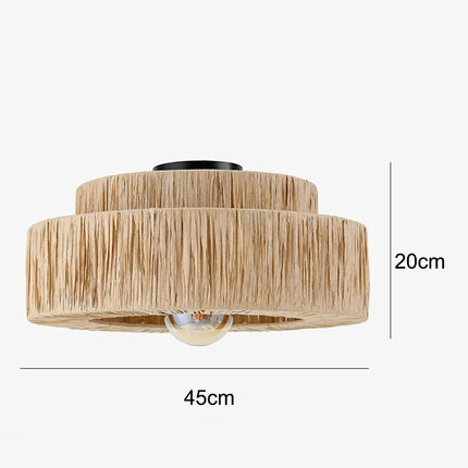 Lustre suspension rotin artisanal style japonais créatif — LZ4X9T