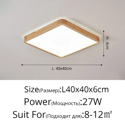 Plafonnier en bois massif avec protection anti-lumière bleue pour les yeux — LZ4P9XQ