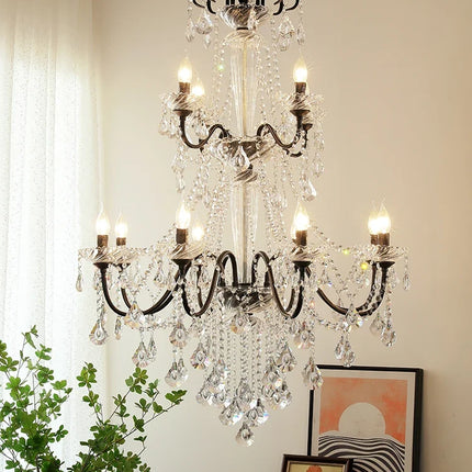 Lustre vintage en cristal avec éclairage LED élégant — LZ4X9P